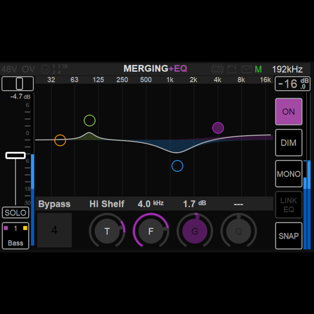 Merging Anubis music EQ screen.
