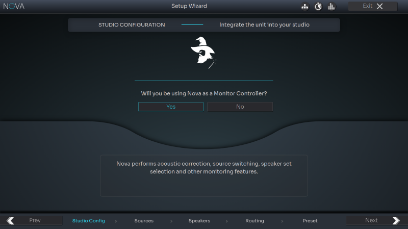 Setup Wizard - Using NOVA as a monitor controller