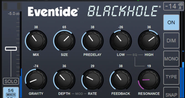 Blackhole guitar Anubis user interface transparent.